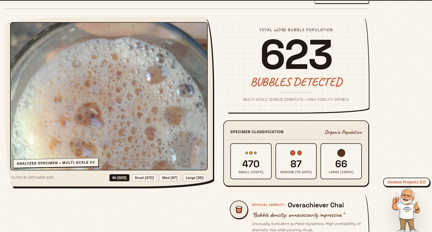 Bubble Detection Result - OpenCV Contour Circle Detection